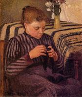 Pissarro, Camille - Young Girl Mending Her Stockings